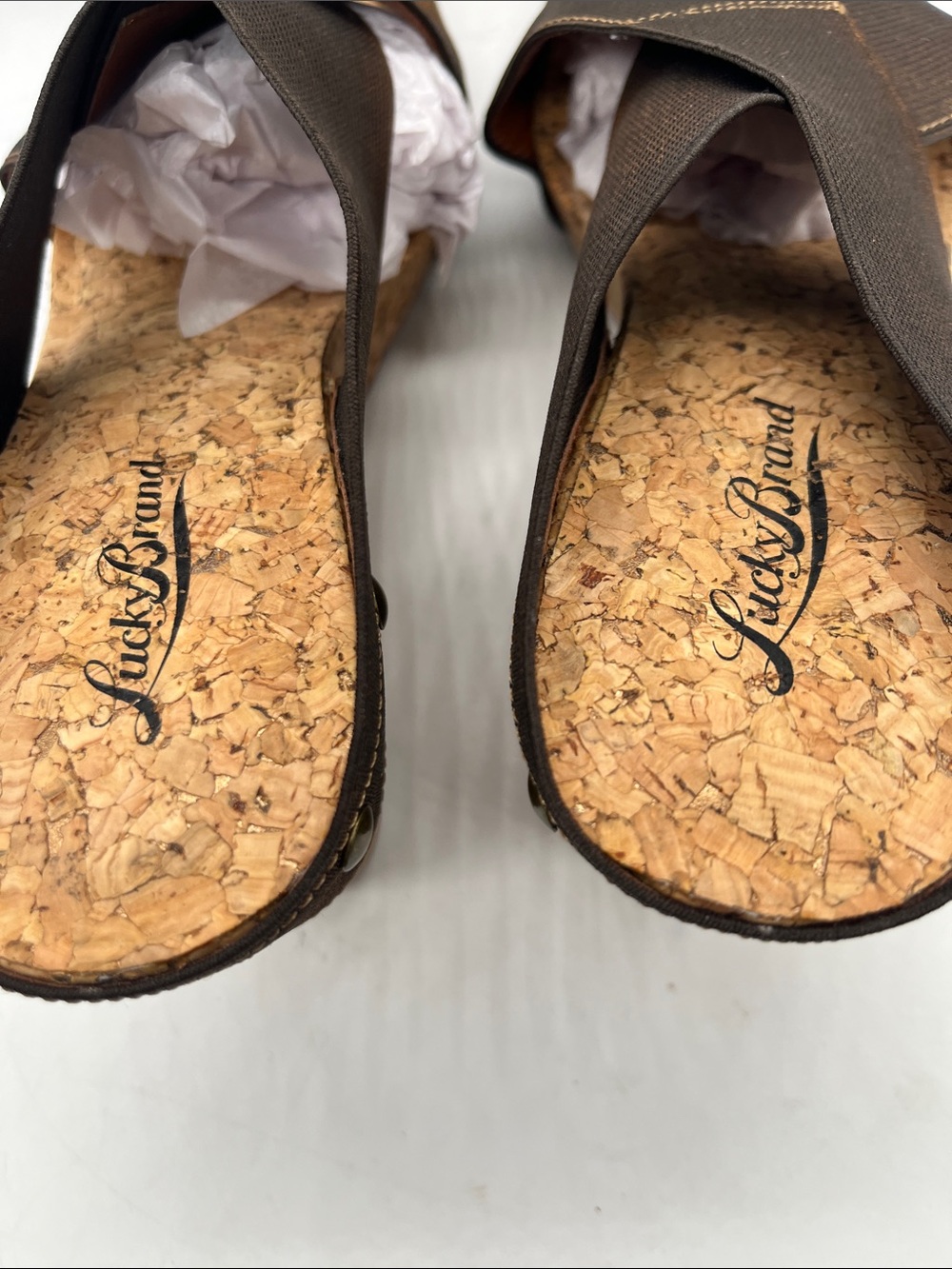 Lucky Brand Bronze - Brown Wedge Cork Sandals Sz 7.5 NWT - Picture 7 of 7